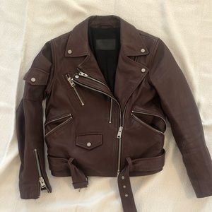 All Saints Maroon Harland Biker
